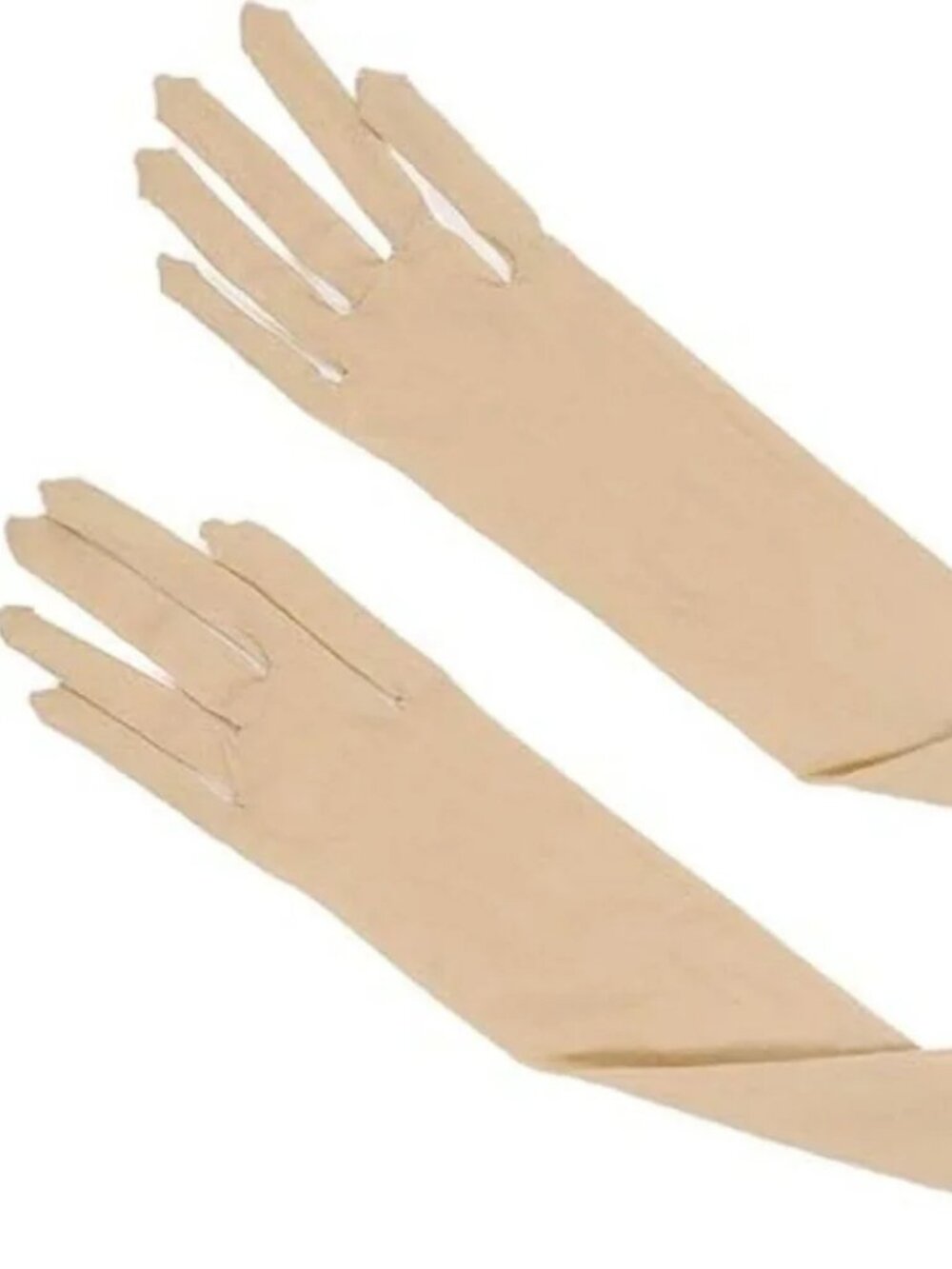 Long Sheer Nude Soft Stretch Mesh Nylon Gloves, 16 inch Opera Length - Picture 5 of 8